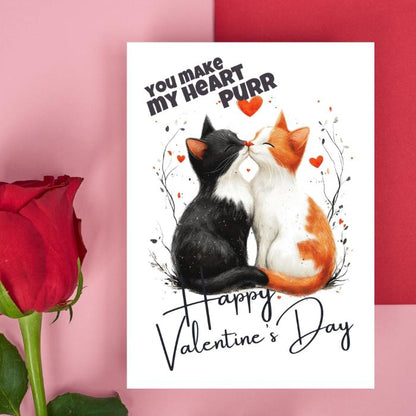 Printable Valentine's Card Tabby Cat Love