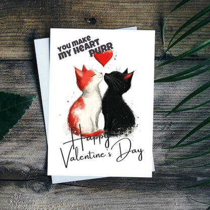 Printable Cat Couple Valentine's Card