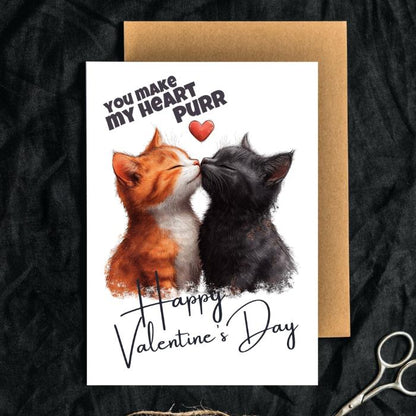 Tabby Love Printable Cat Couple Valentine's Card