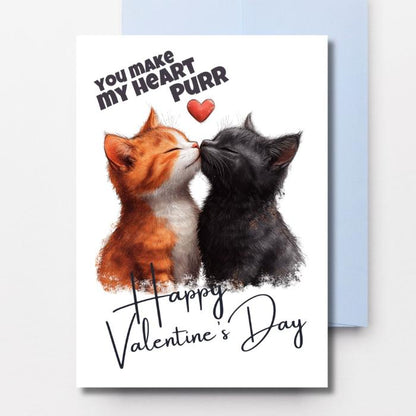 Tabby Love Printable Cat Couple Valentine's Card