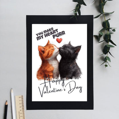 Tabby Love Printable Cat Couple Valentine's Card