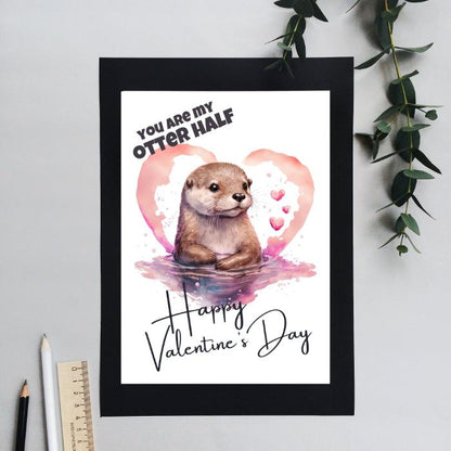 Printable Otter Valentine's Card You Are my Otter Half