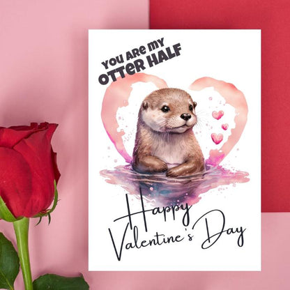 Printable Otter Valentine's Card You Are my Otter Half