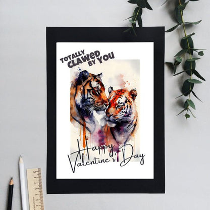 Printable Tiger Valentine's Card Totally Clawed By You