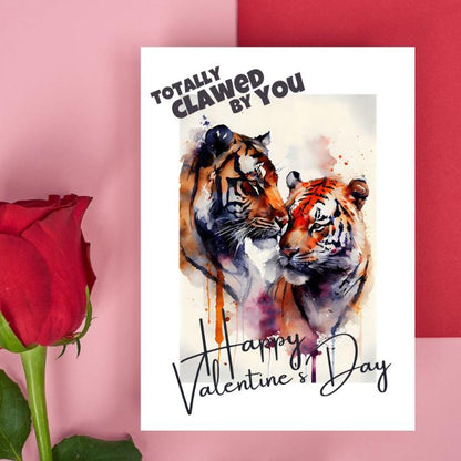 Printable Tiger Valentine's Card Totally Clawed By You