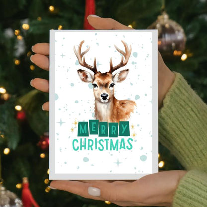 Printable Reindeer Christmas Card 5x7 Merry Christmas