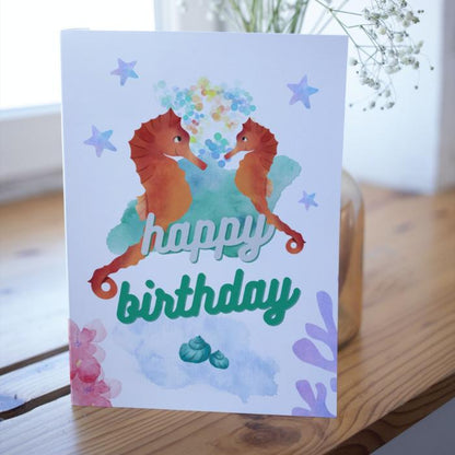 Printable Seahorse Birthday Card