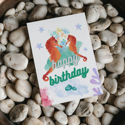 Printable Seahorse Birthday Card