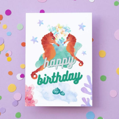 Printable Seahorse Birthday Card