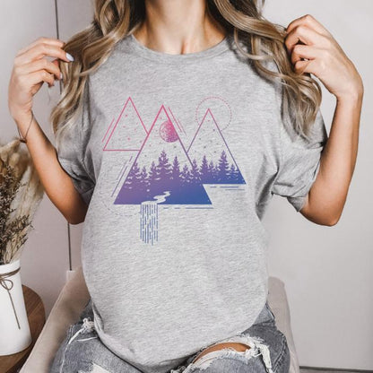 Subtle Bisexual Shirt Mountain Landscape Abstract