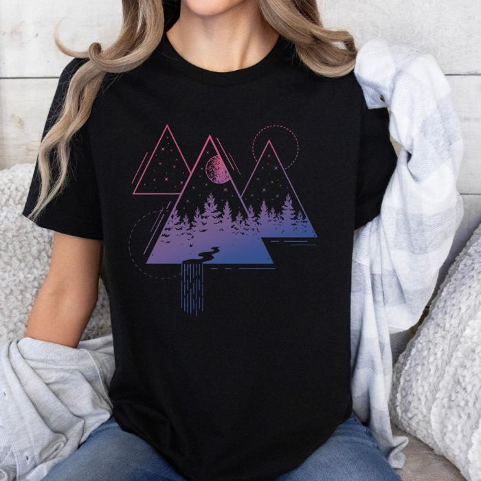 Subtle Bisexual Shirt Mountain Landscape Abstract