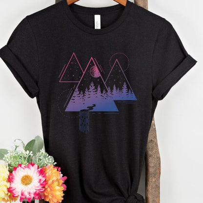 Subtle Bisexual Shirt Mountain Landscape Abstract