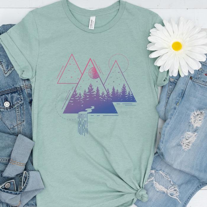 Subtle Bisexual Shirt Mountain Landscape Abstract