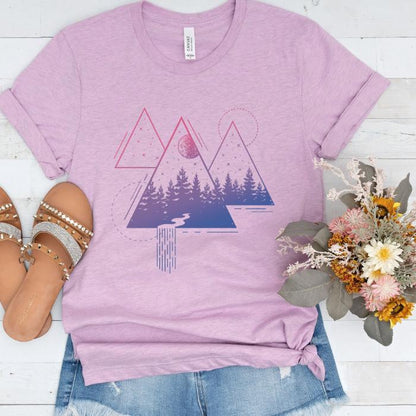 Subtle Bisexual Shirt Mountain Landscape Abstract