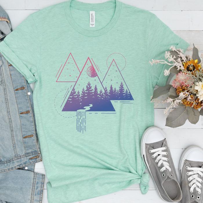 Subtle Bisexual Shirt Mountain Landscape Abstract