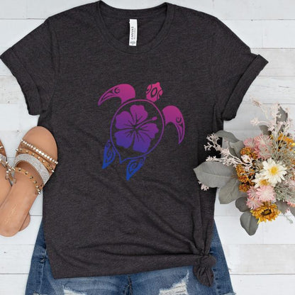 Subtle Bi Pride Shirt - Hibiscus Turtle Beach Pride