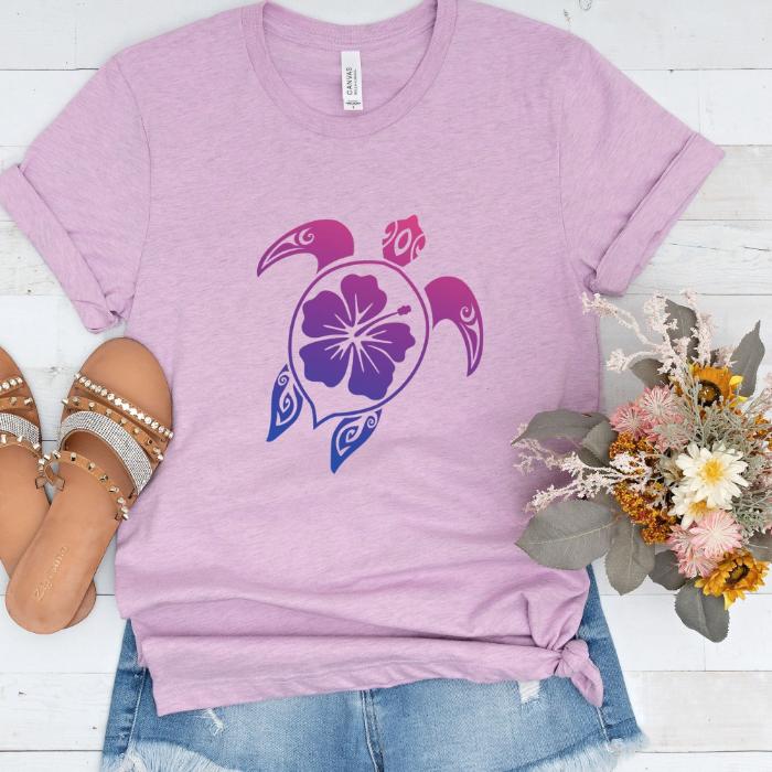 Subtle Bi Pride Shirt - Hibiscus Turtle Beach Pride