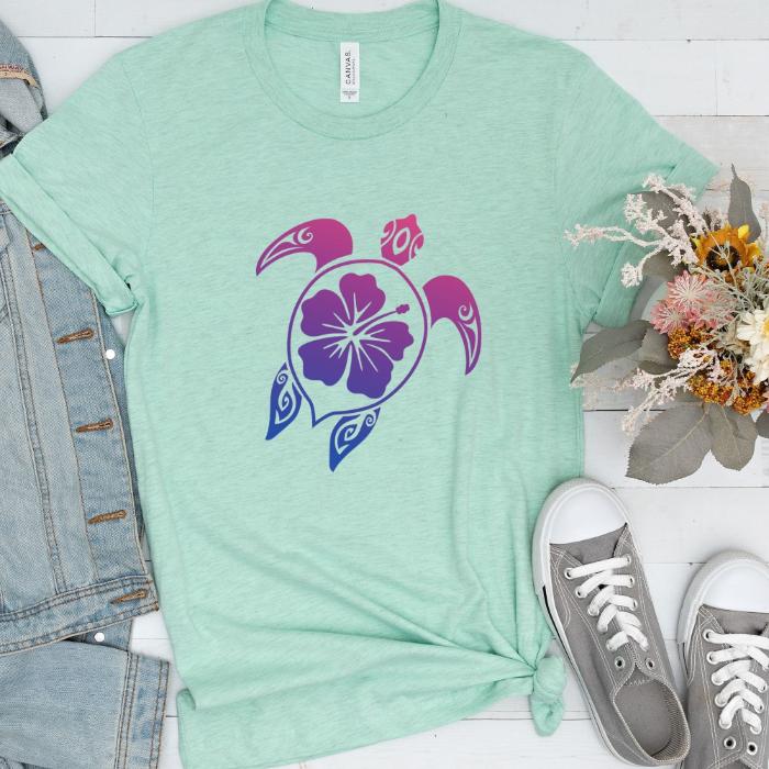 Subtle Bi Pride Shirt - Hibiscus Turtle Beach Pride