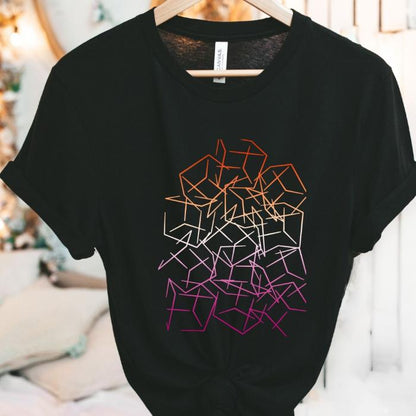 Subtle Lesbian Pride Shirt 3D Cubic Design