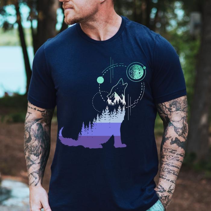 MLM Shirt Wolf Nature Graphic