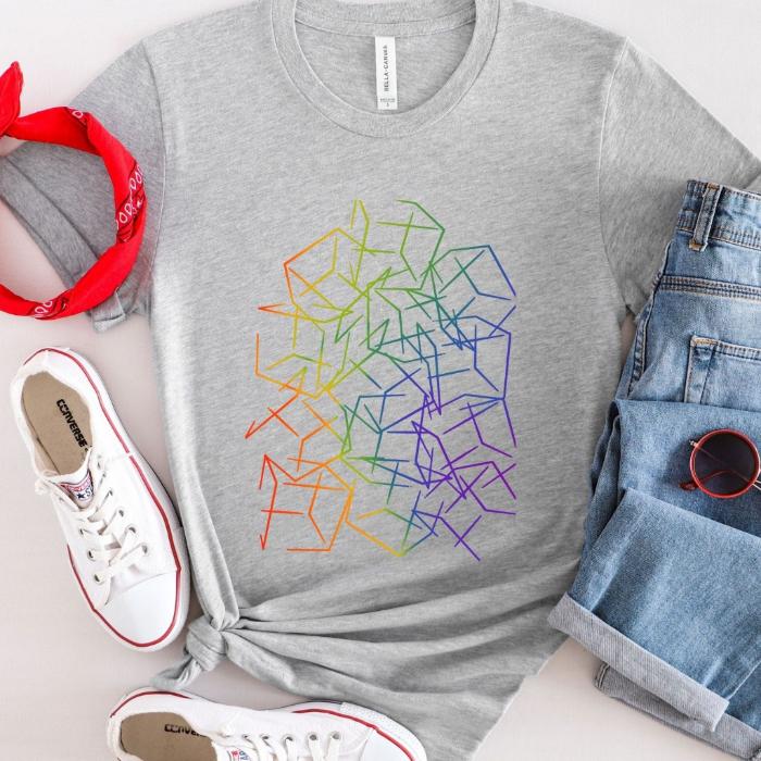 Subtle Rainbow Pride Shirt 3D Cubic Design