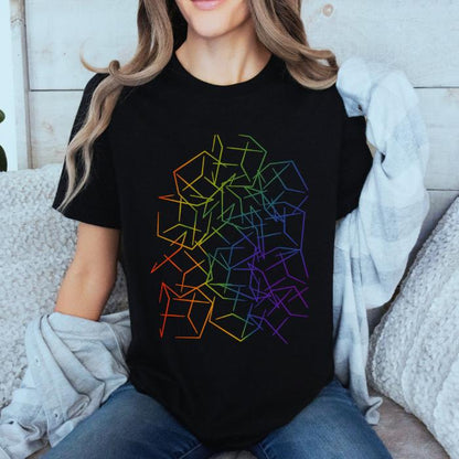 Subtle Rainbow Pride Shirt 3D Cubic Design