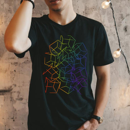 Subtle Rainbow Pride Shirt 3D Cubic Design