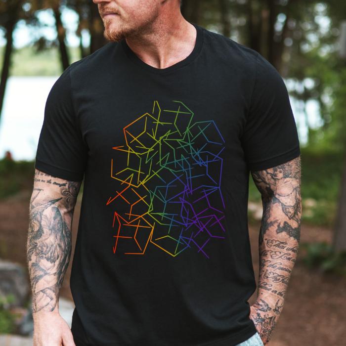 Subtle Rainbow Pride Shirt 3D Cubic Design