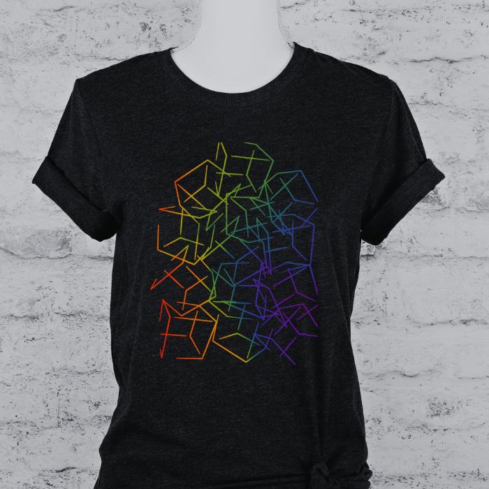 Subtle Rainbow Pride Shirt 3D Cubic Design