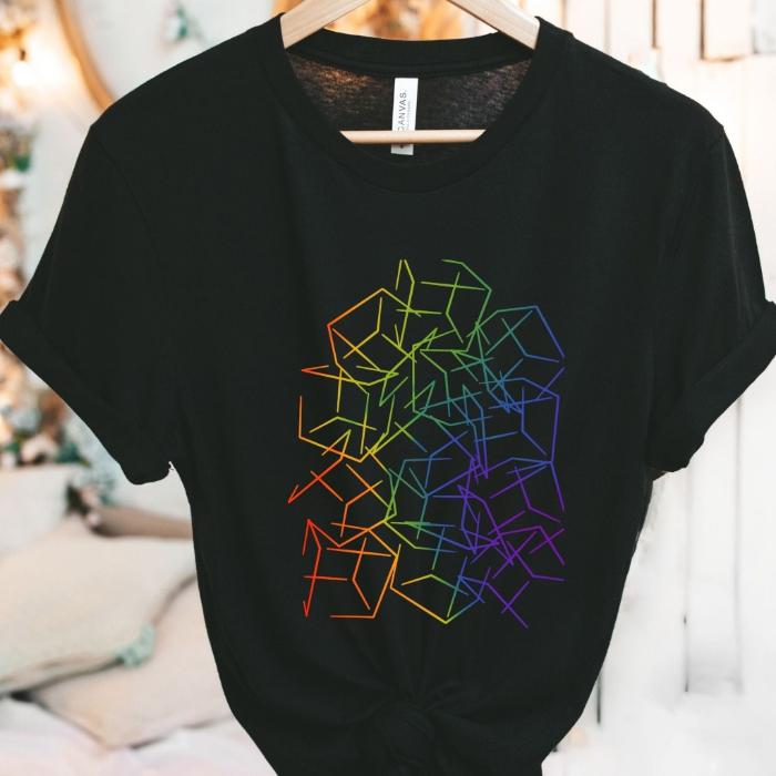 Subtle Rainbow Pride Shirt 3D Cubic Design