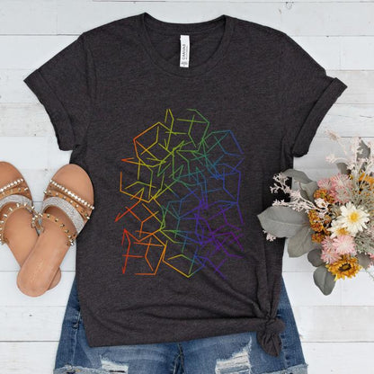 Subtle Rainbow Pride Shirt 3D Cubic Design