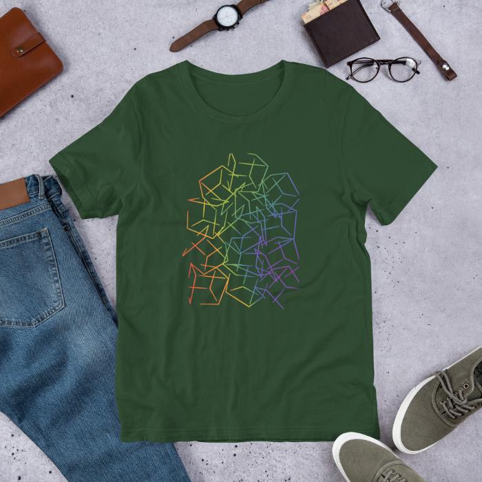 Subtle Rainbow Pride Shirt 3D Cubic Design