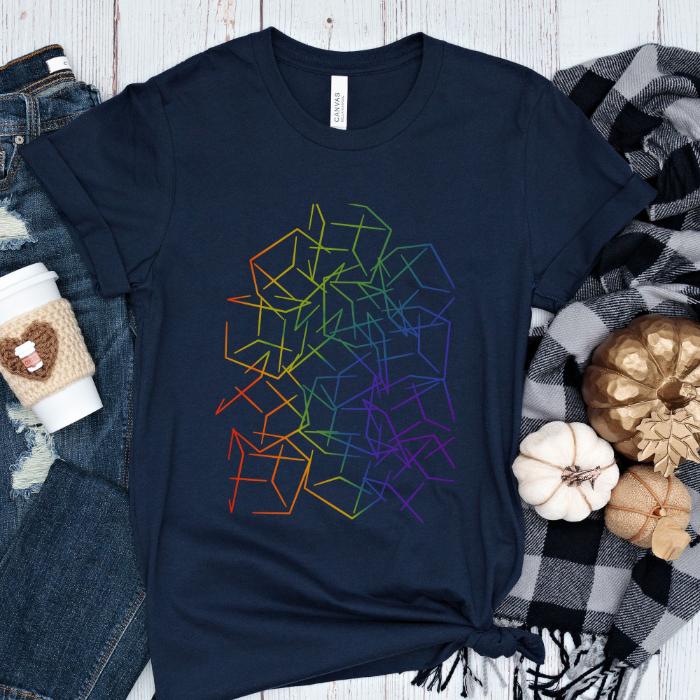 Subtle Rainbow Pride Shirt 3D Cubic Design