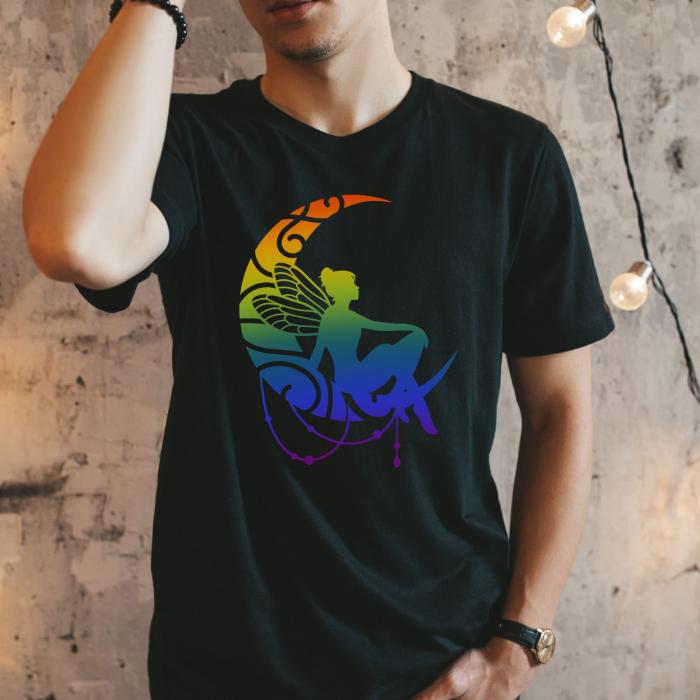 Rainbow Pride Shirt Fairy On Moon