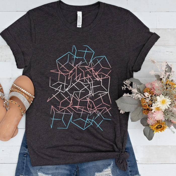 Subtle Trans Pride Shirt 3D Cubic Design