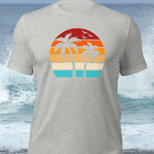 Surfing Shirt Palm Retro Sunset