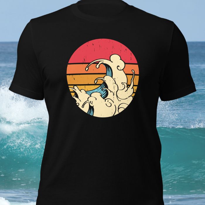 Surfing Shirt Retro Surfing Wave Sunset