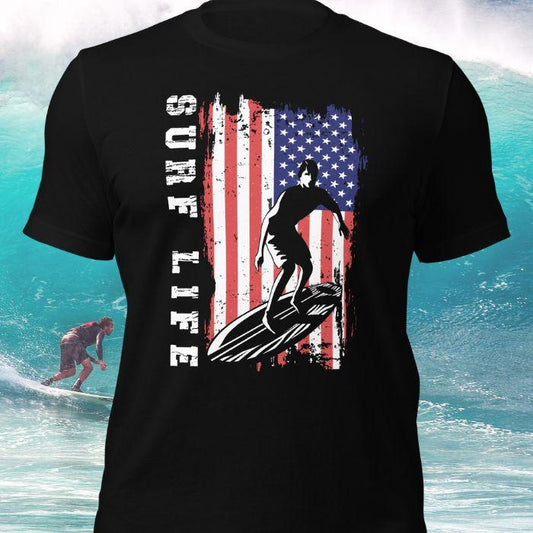 Surfer Shirt U.S. Flag Surf Life