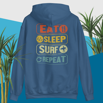 Surfing Hoodie Eat Sleep Surf Repeat