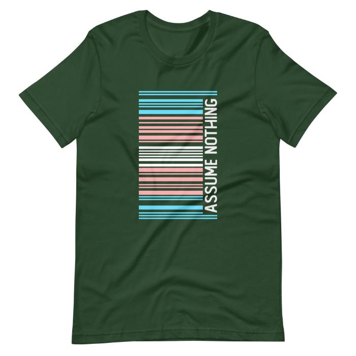 Trans Pride Shirt Barcode Assume Nothing