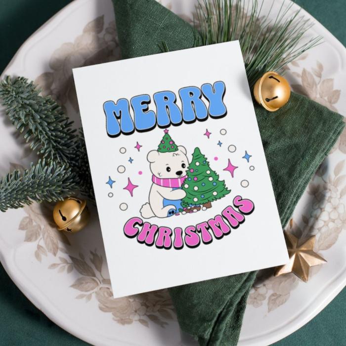 Printable Transgender Christmas Card Merry Christmas Polar Bear