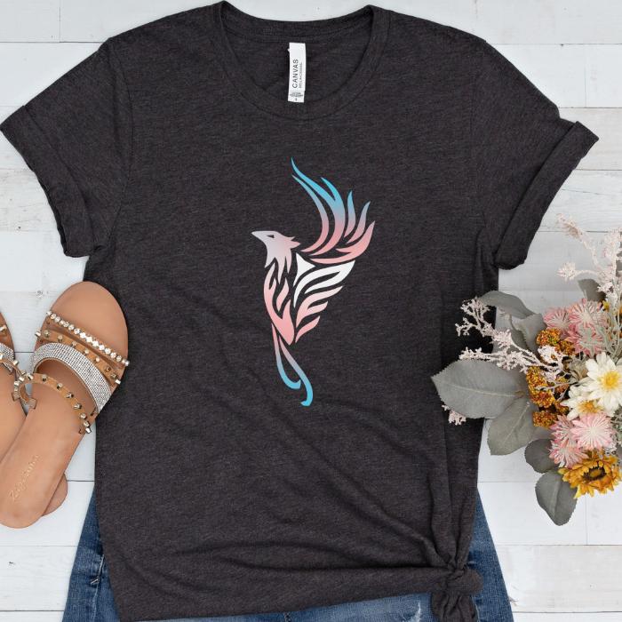 Subtle Trans Pride Shirt Rising Phoenix