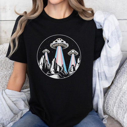 Trans Pride Shirt Alien Abduction UFO