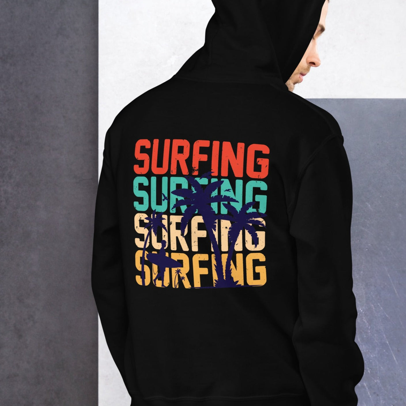 Surfing Hoodie Palms