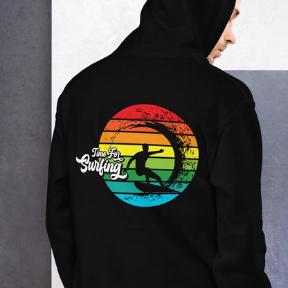 Surfing Hoodie Time For Surfing Retro Sun