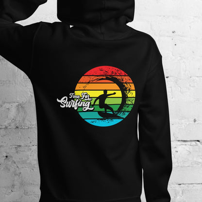 Surfing Hoodie Time For Surfing Retro Sun