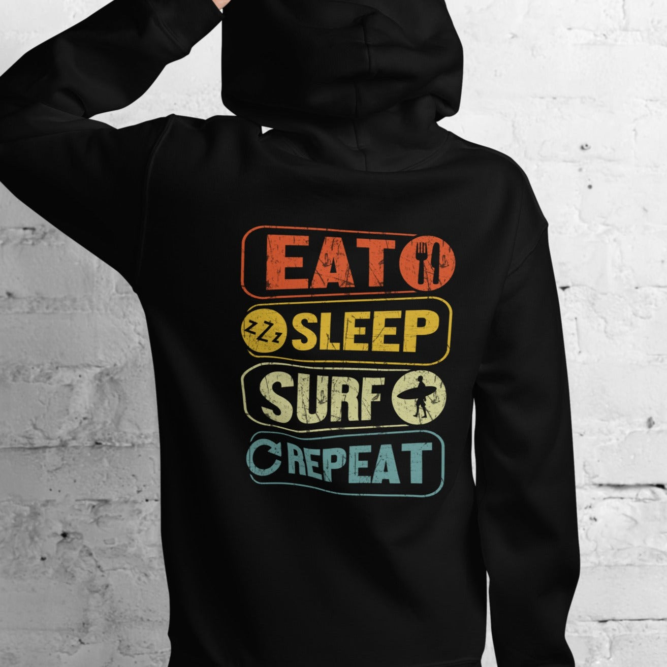 Surfing Hoodie Eat Sleep Surf Repeat