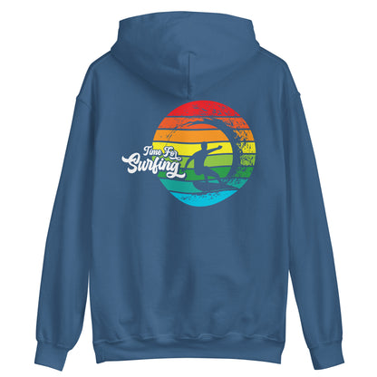 Surfing Hoodie Time For Surfing Retro Sun