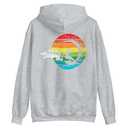 Surfing Hoodie Time For Surfing Retro Sun