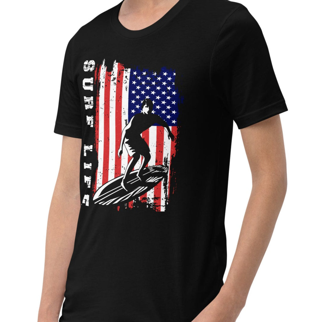 Surfer Shirt U.S. Flag Surf Life